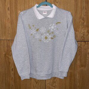 winter embroidered crewneck
